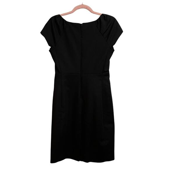 Tahari Black Off the Shoulder Pleated Neckline Dress - Picture 7 of 11